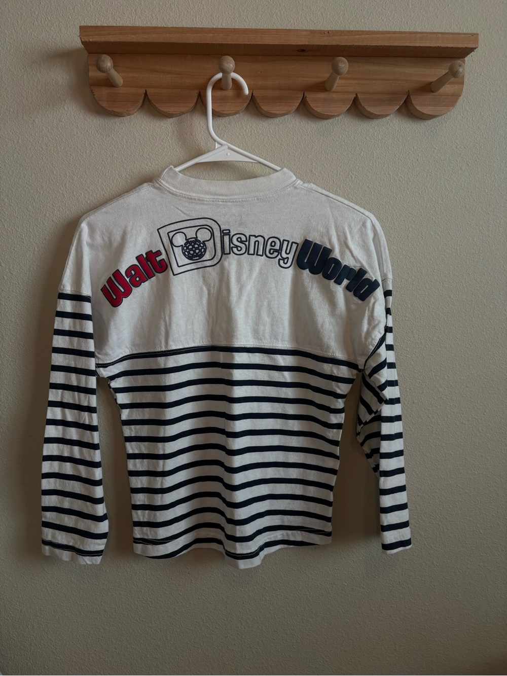 Walt Disney World White & Navy Striped Long-Sleeve Tee